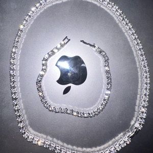 Diamond tennis set (necklace and bracelet)